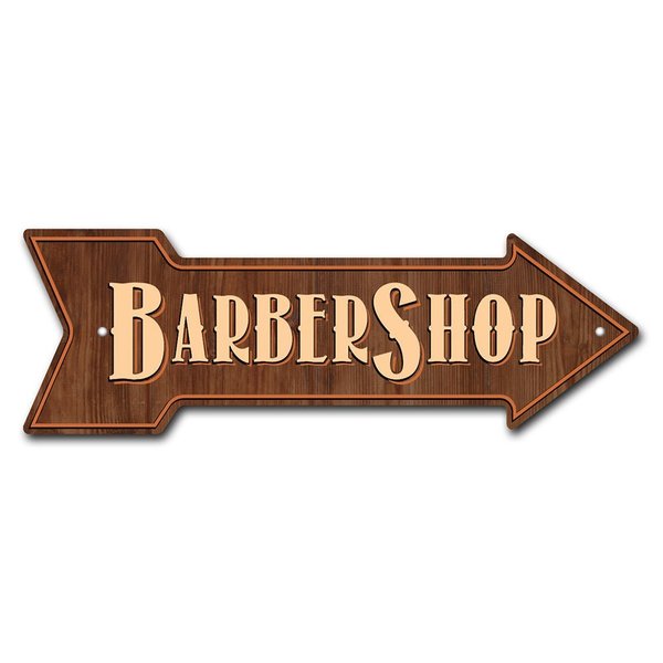 Signmission Barber Shop Arrow Sign Funny Home Decor 18in Wide P-ARROW-999955